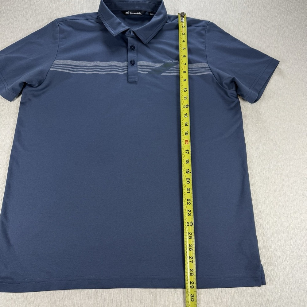 Travis Mathew Short Sleeved Blue‎ Striped Cotton/Poly Polo Golf Shirt Men's XL - Picture 3 of 8